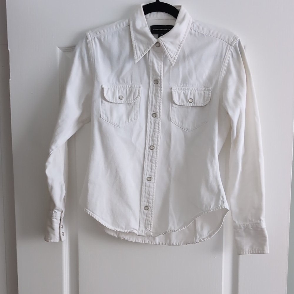 Club Monaco Crisp White Collared Shirt
